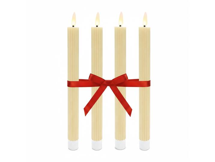 LED Stabkerzen 4er-Set Beige