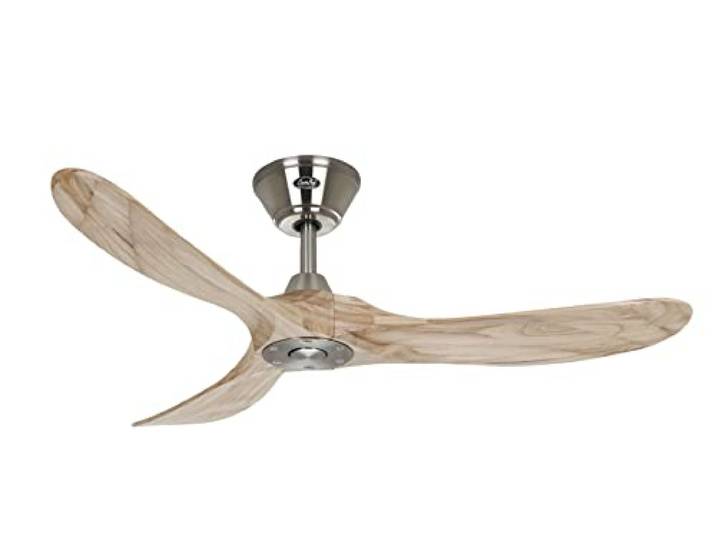 Unbekannt Ventilateur de Plafond Eco Genuino 122cm Chromé Bois Naturel