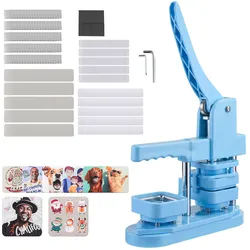 VEVOR Buttonmaschine Knopfmachermaschine Badge Punch Press 50 x 50 mm quadratisch, Pinmaker mit Weißblech-Vorderschalen & magnetischen Rückseiten & ergonomischer Griff, DIY Badge Press Machine blau