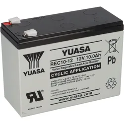 Yuasa REC10-12 zyklenfester AGM-Bleiakku 12V 10Ah – Faston F2 6,3 mm