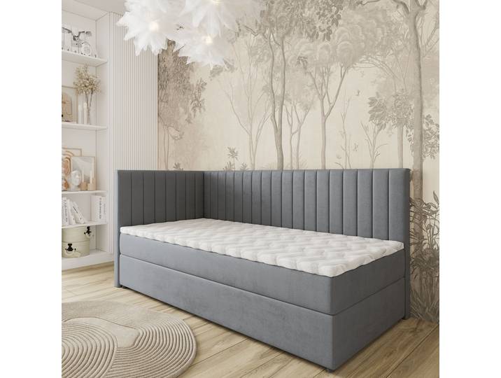 Masseno Boxspringbett ARIS mit Bettkästen 100x200 cm - Grau, KRONOS 15