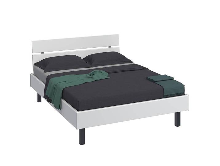 Bettgestell Vito 120 x 200cm MDF Mitteldichte Holzfaserplatte , lackiert Weiß