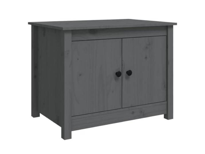LASWWQMRF Couchtisch Grau 71x49x55 cm Massivholz Kiefer Wohnzimmertisch Vier offene Fächer bieten reichlich Stauraum im Wohnzimmer. Mit Wandhalterung für optimale Stabilität im Alltag.