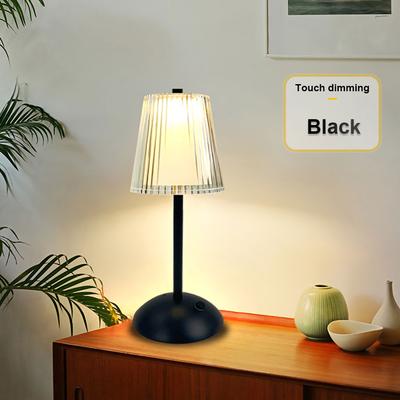 Discount Dollar Deals Alloy Touch Sensor LED Table Lamp, Rechargeable Desk Lamp, 3 Colors Adjustable, Bedside Light For Restaurants, Hotels black