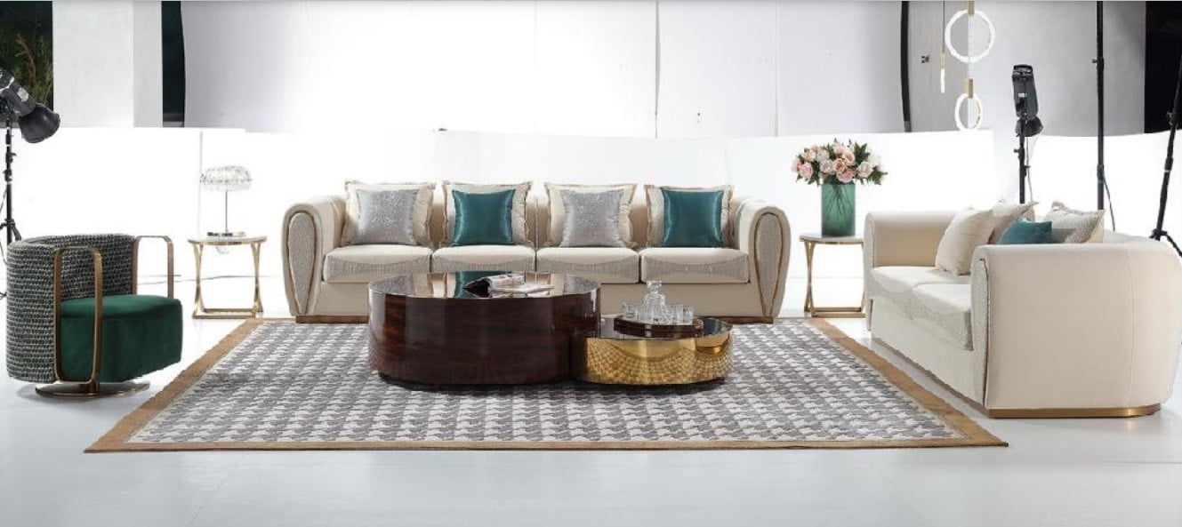Moderne Relax Sofagarnituur Set 3+2+1 met Textiel Bekleding voor de Woonkamer