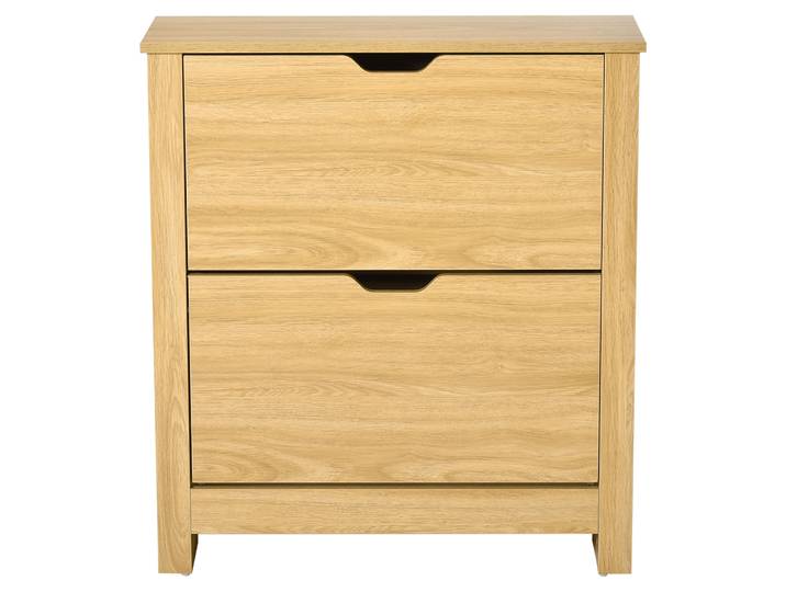 HOMCOM Meuble chaussure entrée, armoire à chaussures meuble d'entrée et couloir - 2 portes abattantes 2 compartiments
