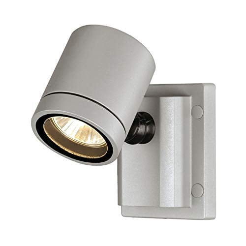 SLV Myra Wall wandopbouwarmatuur grijs/zilver met verstelbare GU10 LED-spot IP55