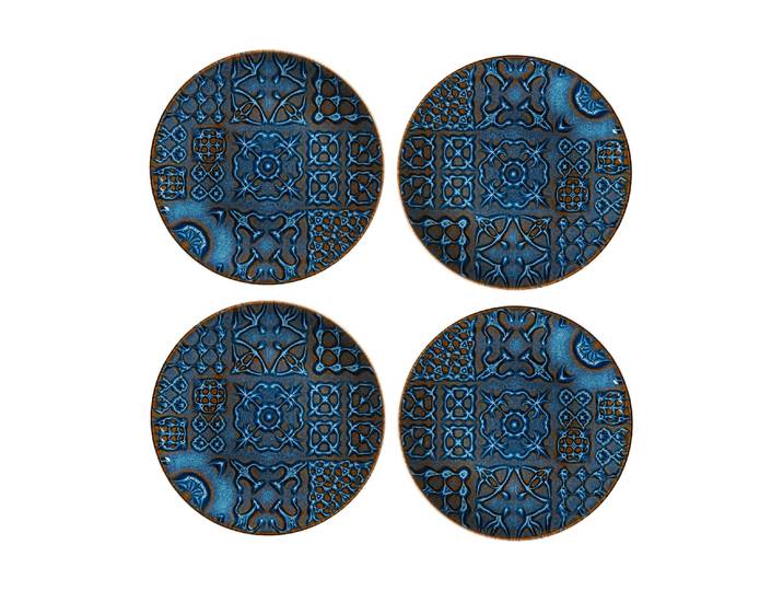 Frühstücks-Geschirrset MÄSER Tiles 21 cm, 4 Stück , blau, 4 tlg., Keramik, Steinzeug, Geschirr-Sets, Frühstücks-Geschirrset