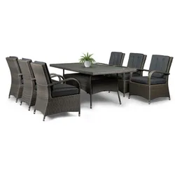 Prestige Home Living Outdoor 19tlg. Dining Set Sitzgruppe DUBLIN aus Aluminium inkl. Polsterauflage, Braun