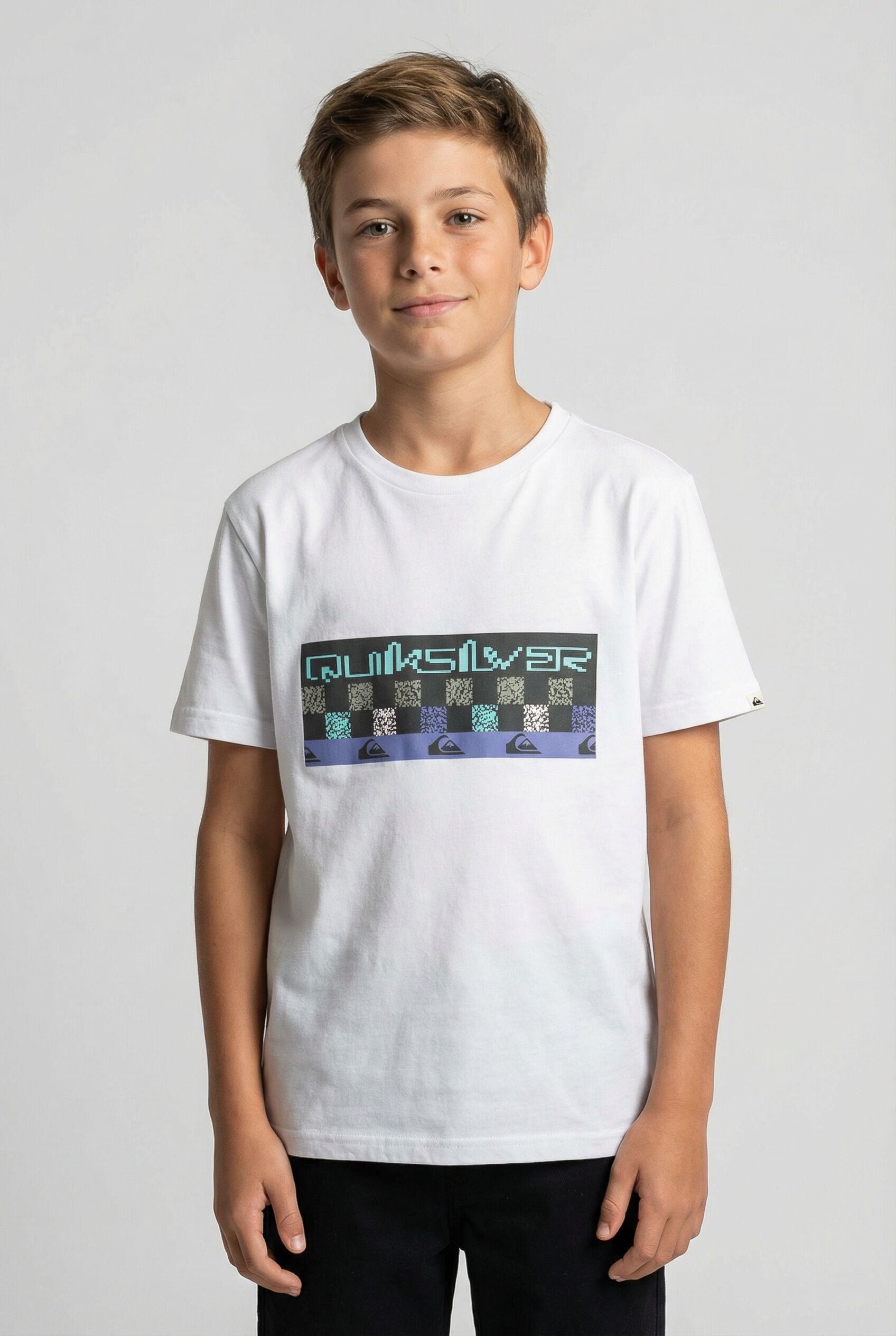 T-Shirt QUIKSILVER "NEXT GEN SHORT SLEEVE", Jungen, Gr. 12 (146/152), weiss (weiß), Obermaterial: 100% Baumwolle, Shirts T-Shirt, Kurzarm-Design, für Kinder von 10 bis 16 Jahren, aus Baumwolle weiß 12 (146/152)