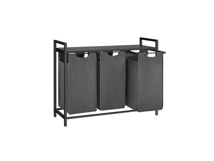 Hansiro Wäschekorb Kuwait City, Grau, Metall, 33x72x92.5 cm, Haushalt & Reinigung, Wäschepflege, Wäschekörbe & Wäschetonnen