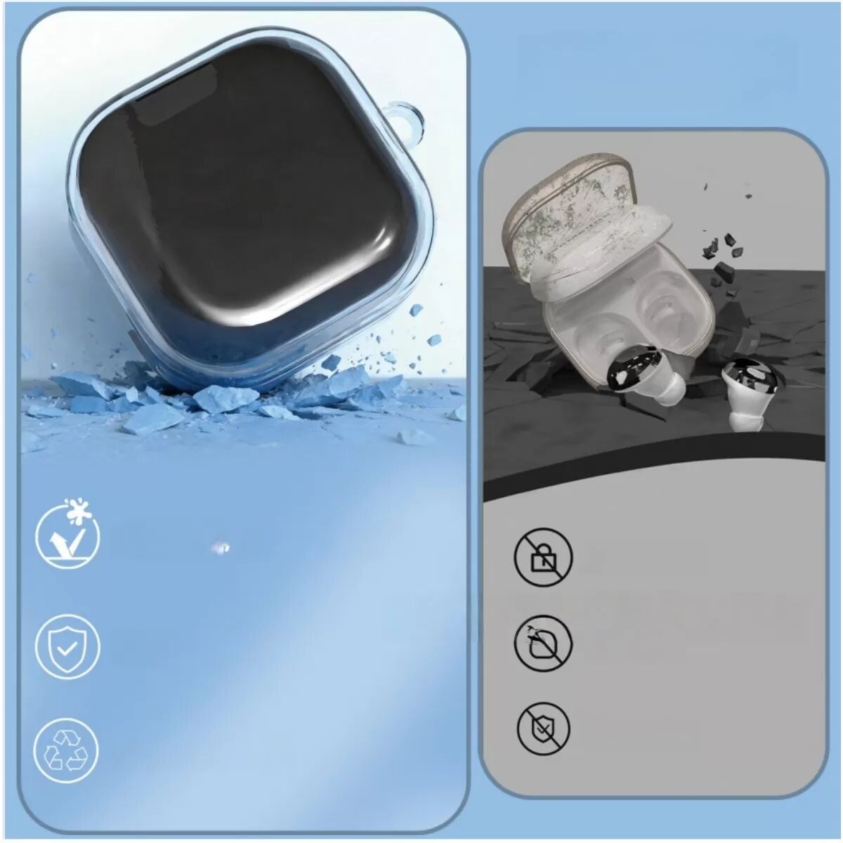 INF Transparent TPU Protective Case compatible with Samsung Galaxy Buds4 and Buds4 Pro with Cleaning Pen and Carabiner