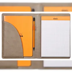 Rhodiarama Mappe für Block oder Notizheft A5, N°16 17,5x23,5 cm - Taupe 216002C