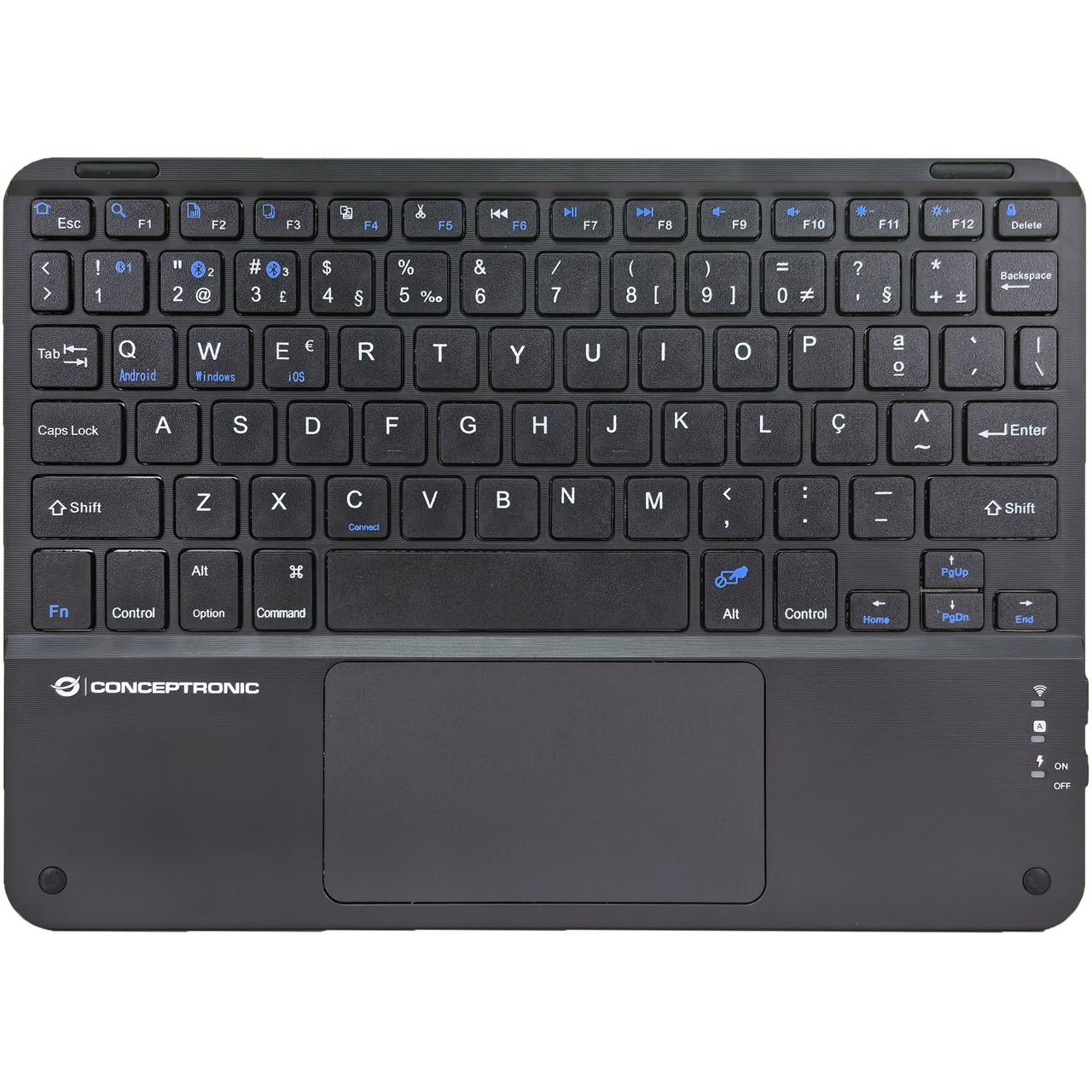 Conceptronic Wireless Tastatur, Layout portug. 10" schwarz