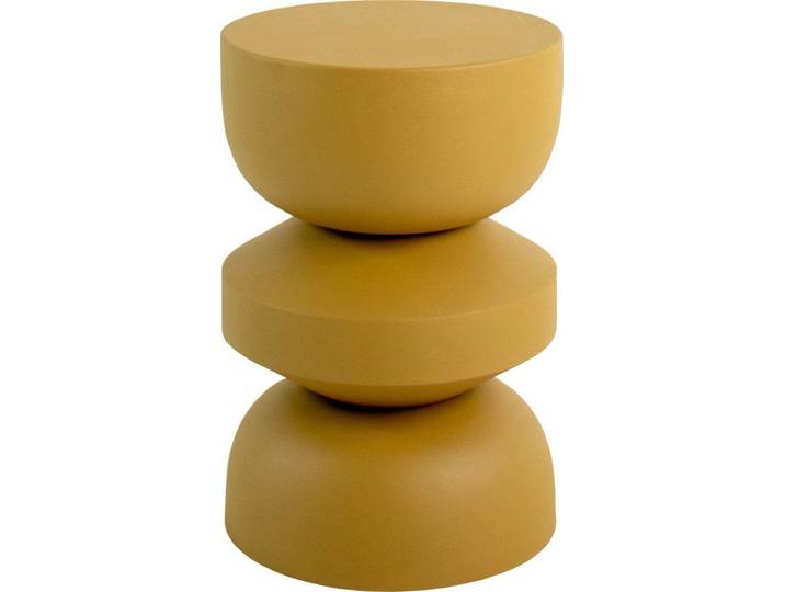 Kick Bijzettafel Jon - Metaal - Ø 30 cm - Okergeel
