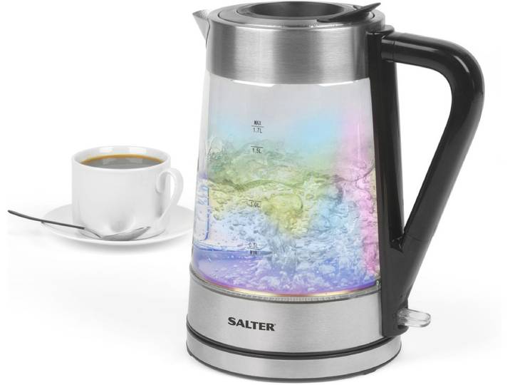 Salter Iriserend Glazen Waterkoker - 1\,7L - Blauwe LED - BPA-vrij
