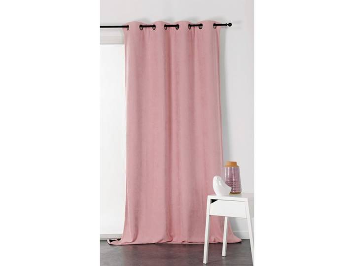 Rideau alaska isolant et 100 % occultant polyester rose boudoir