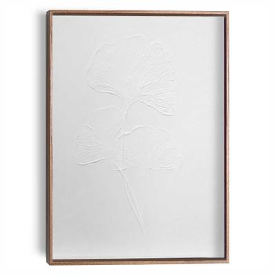 Wandbild REINDERS "Ginkgo-Blätter", weiß (farbe bild(er): weiß), B:30cm H:40cm T:3cm, Bilder, Wohnzimmer - Weiß - MDF - Blumen und Pflanzen - 30x40 cm