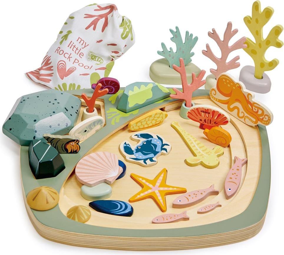 Tender Leaf Toys Houten vijver met stenen educatief speelgoed