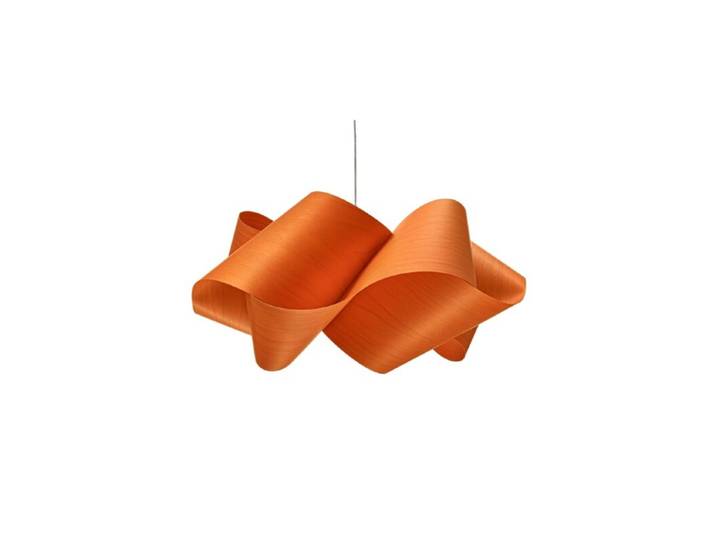 LZF Pendelleuchte Swirl - Orange (Orange) , Nickel matt , Small