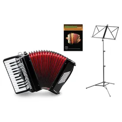 Classic Cantabile 48 Bass Akkordeon "Secondo V" Set Schwarz