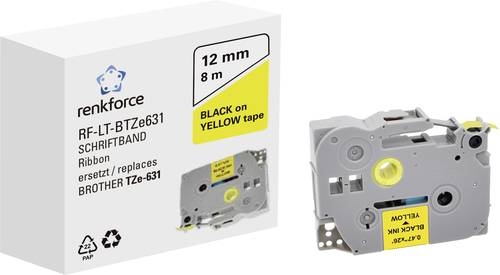 Renkforce RF-LT-BTZe631 Kompatibel ersetzt Brother TZe-631 12mm Bandfarbe: Gelb Schriftfarbe: Schwarz 8m