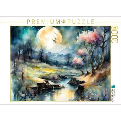 CALVENDO Puzzle Frühling im Mondschein | 2000 Teile Lege-Größe 90x67cm Foto-Puzzle für glückliche Stunden