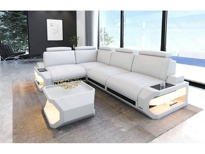 Couch Siena L-Form in Leder