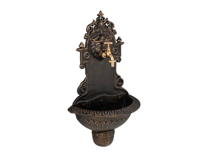 Relaxdays Wandbrunnen Bronze Wasserspeier, Kupferfarben, Metall, 35x61x18 cm, Dekoration, Gartendeko