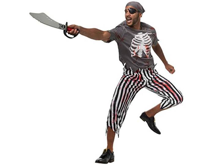 dressforfun 900442 - Herenkostuum enge piraat, griezelige en bloedbevlekte piratenoutfit (S nr. 302270)