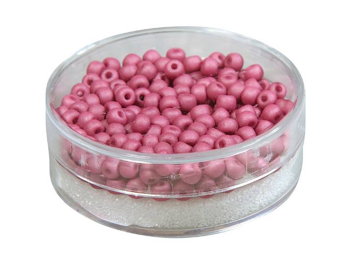 Rayher Silk-Bead Glas Rocailles Bordeaux 4 mm 120 Stück