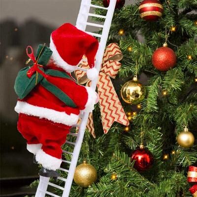 HomeDecorAndMore LLC Santa Climbing Ladder Christmas Decorations Santa Climbing Ladder Christmas Decorations