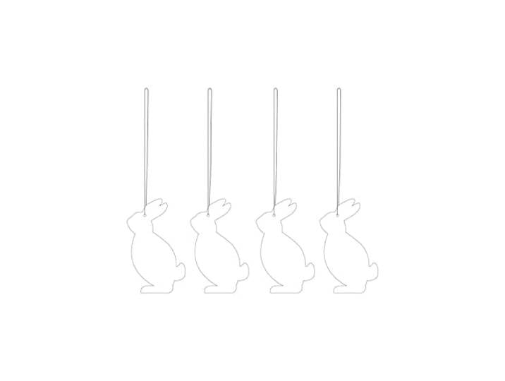Easter Deco Hare White Décoration à Suspendre pour Pâques Motif Lapin