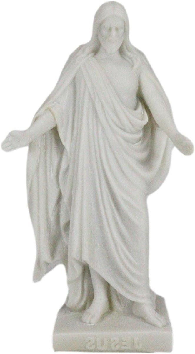 Handgeschilderd Jezus Christus Beeldje - Religieus Standbeeld voor Decoratie - Hoogte: 20,32 cm