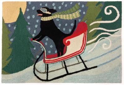 Lush Decor Downhill Dog Outdoor Rug