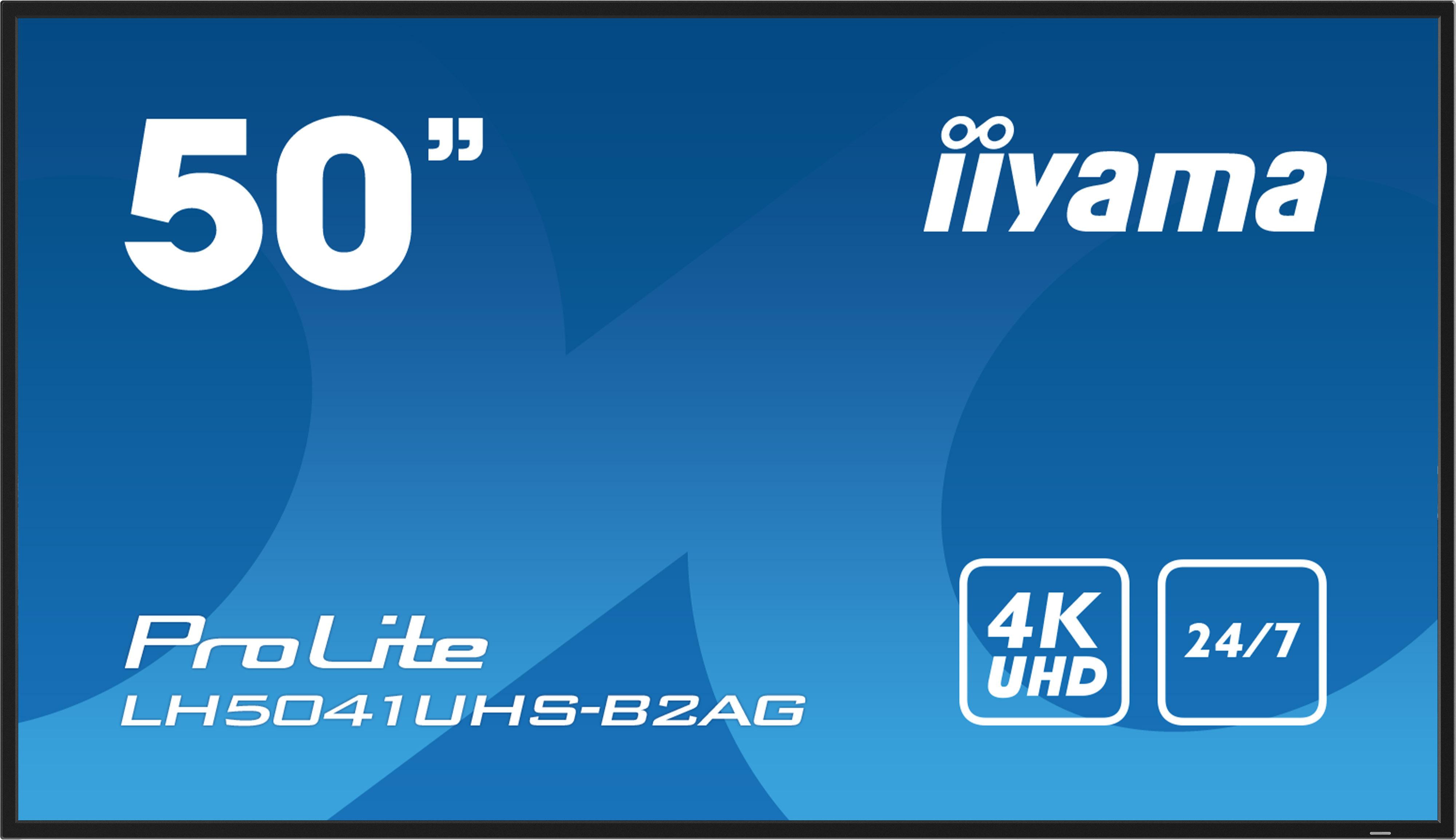 iiyama ProLite LH5041UHS-B2AG 125,7cm (50") 4K UHD Signage Monitor VGA/HDMI/RJ45