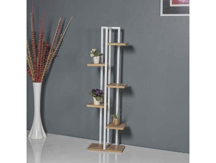 Etagère à plantes Tohmajärvi 5 niveaux - EN.CASA - Effet noyer blanc