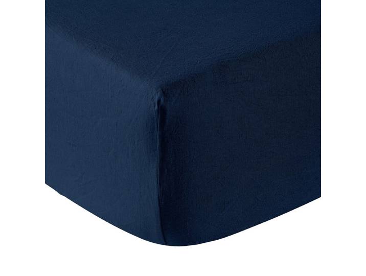 Drap housse lin bleu de chine 140x190 cm