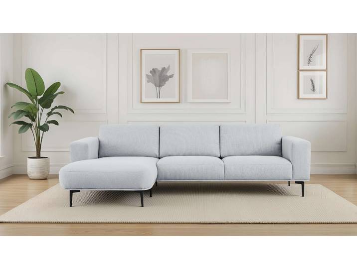 Ecksofa GOODPRODUCT Lillith, 289 cm, L-Form, gemütlicher Sitzkomfort , grau (silber), B:289cm H:85cm T:159cm, 100% Polyester, Sofas, Ecksofa, Eckcouch mit runder Recamiere links/rechts, Strukturstoff