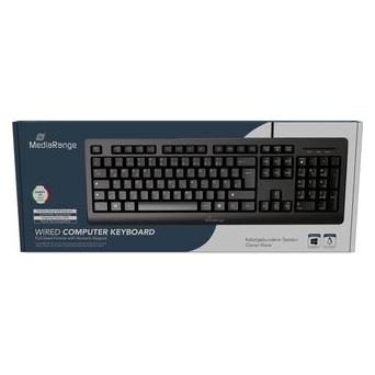 MediaRange kabelgebundene Tastatur, QWERTY (IT) T1, Vollformat mit Ziffernblock, 1.5m, Schwarz (IT, Kabelgebunden) (MROS109-IT)
