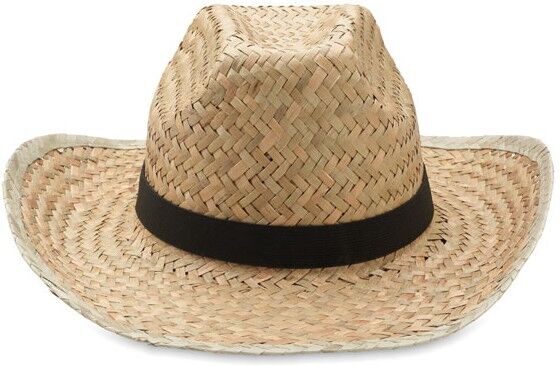 Chapeau de cow-boy publicitaire en paille TEXAS noir