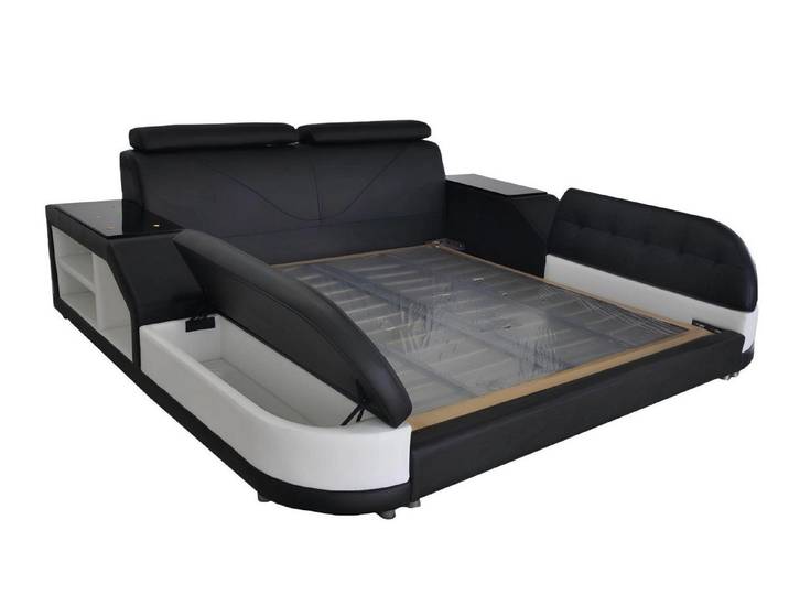 JVmoebel Polsterbett Design Luxus Bett Polster Ehe Hotel Moderne Betten Leder 180/200 (1-tlg), Made in Europa