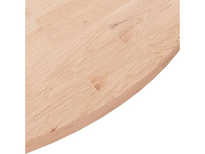 KTHLBRH Runde Tischplatte aus massiver Eiche 90 x 1,5 cm Unbehandelt, glatte Oberfläche, vielseitig einsetzbar für Tische und Möbel, pflegeleicht