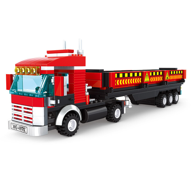WANGE Zware vrachtwagen bouwstenenset met 323 stuks voor hobbybouwers