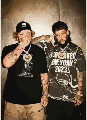 Inspired Finds Vintage Suicideboys Album Canvas Poster Hip Hop Wall Art Room Decor duo Portrait 15.7x23.6in Unframed