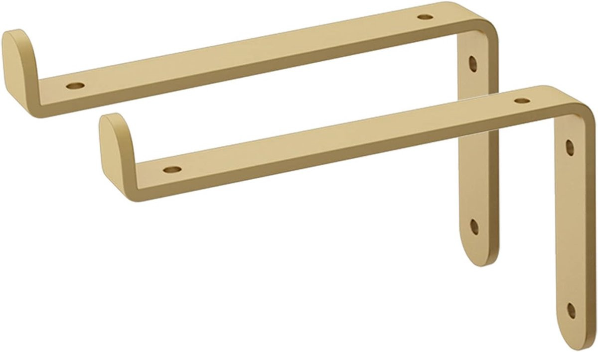 Decoratieve wandsteunen voor planken, ijzeren frame, Goud, 100mm