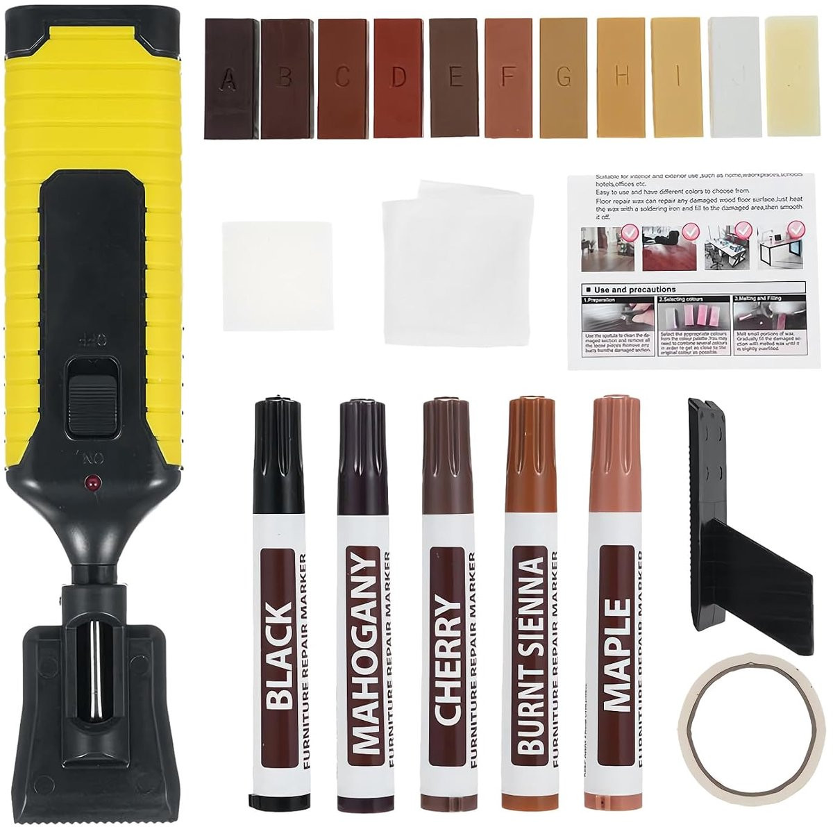Hout Reparatieset voor vloerherstel en meubelrenovatie - 400g - Multicolor