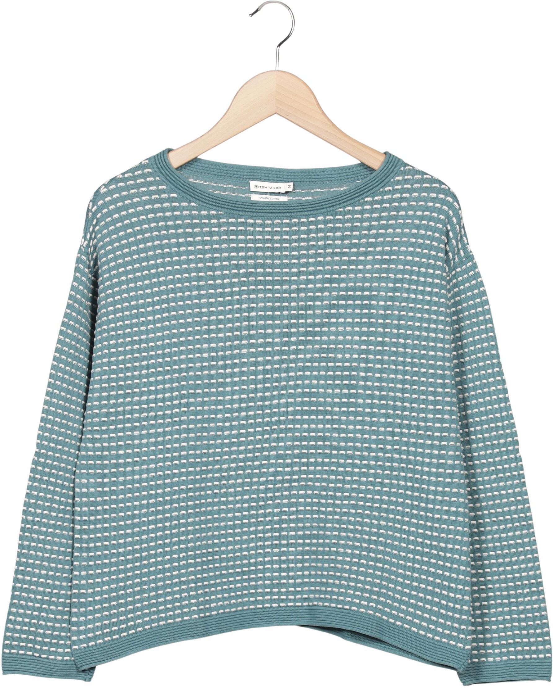 Tom Tailor Damen Pullover, Türkis, Gr. M, Baumwolle - Second Hand
