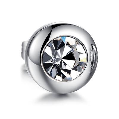 Single-Ohrstecker FIRETTI "Schmuck Geschenk Ohrschmuck einzeln Glamour", silber (edelstahlfarben, kristallweiß, kristallweiß), Ohrringe, Damen, 8mm, Edelstahl, mit Zirkonia (synth.)