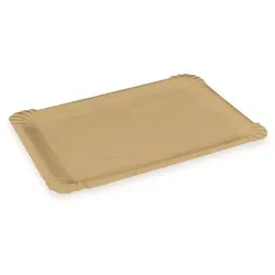 2000x Pappteller, braun, rechteckig, 10x16cm